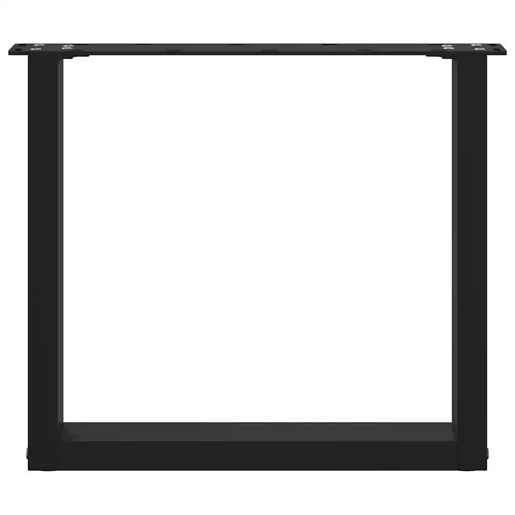 Gambe per Tavolino da Caffè a Forma di U 2 pz Nere 50x(42-43) cm Acciaio 4013156