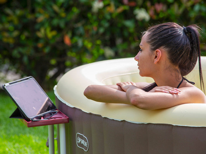 Vasca Idromassaggio da Esterno Gonfiabile Riscaldata 2 Posti 190x120x65 cm Ease.Zone Marrone