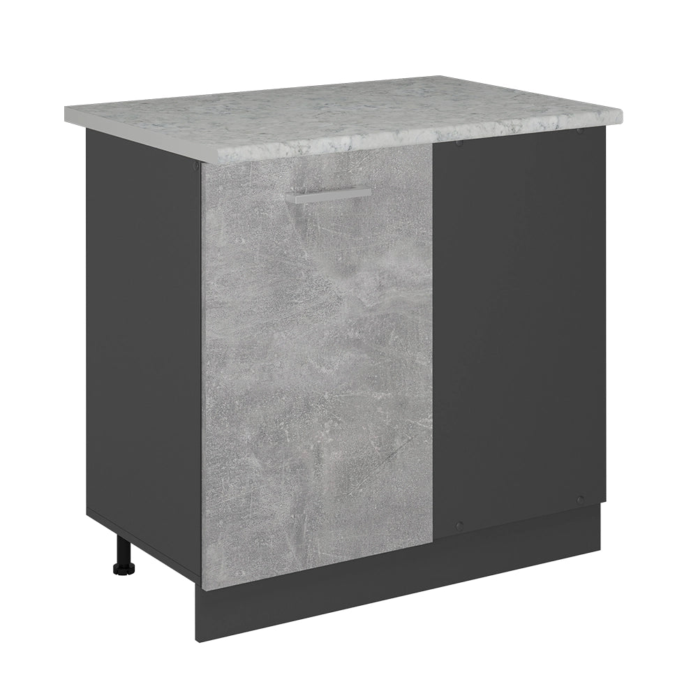 Mobile ad angolo cucina R-Line Calcestruzzo/Antracite 86 cm PL Marmo Vicco