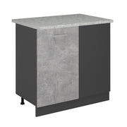 Mobile ad angolo cucina R-Line Calcestruzzo/Antracite 86 cm PL Marmo Vicco