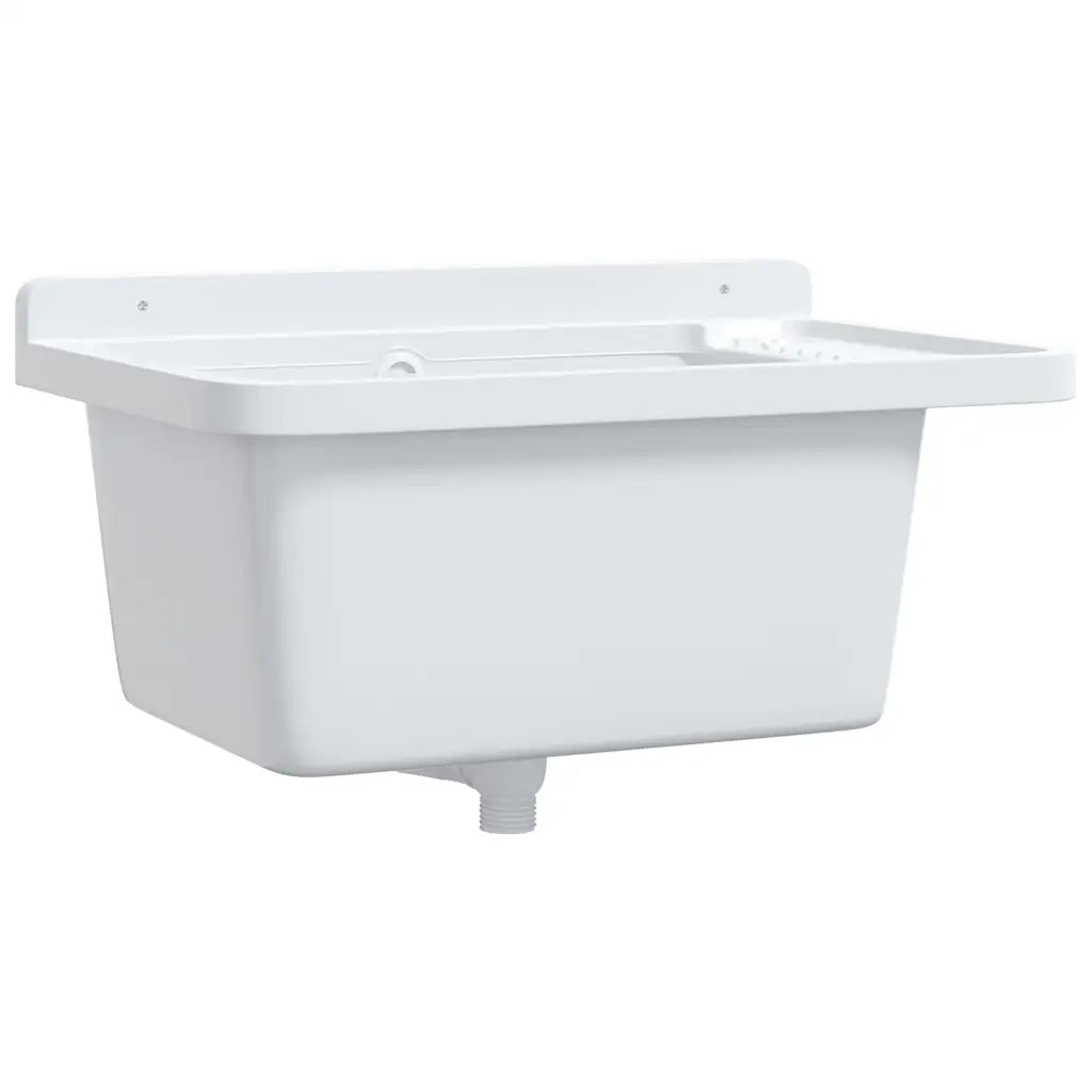 Lavandino-Lavabo di Servizio a Parete Bianco 60x40x28 cm in Resina