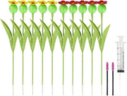 10 case per farfalle con stop alla base, case per farfalle a forma di fiore con 2 setole per pulizia, case per farfalle in plastica per uso all'aperto