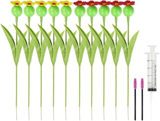 10 case per farfalle con stop alla base, case per farfalle a forma di fiore con 2 setole per pulizia, case per farfalle in plastica per uso all'aperto