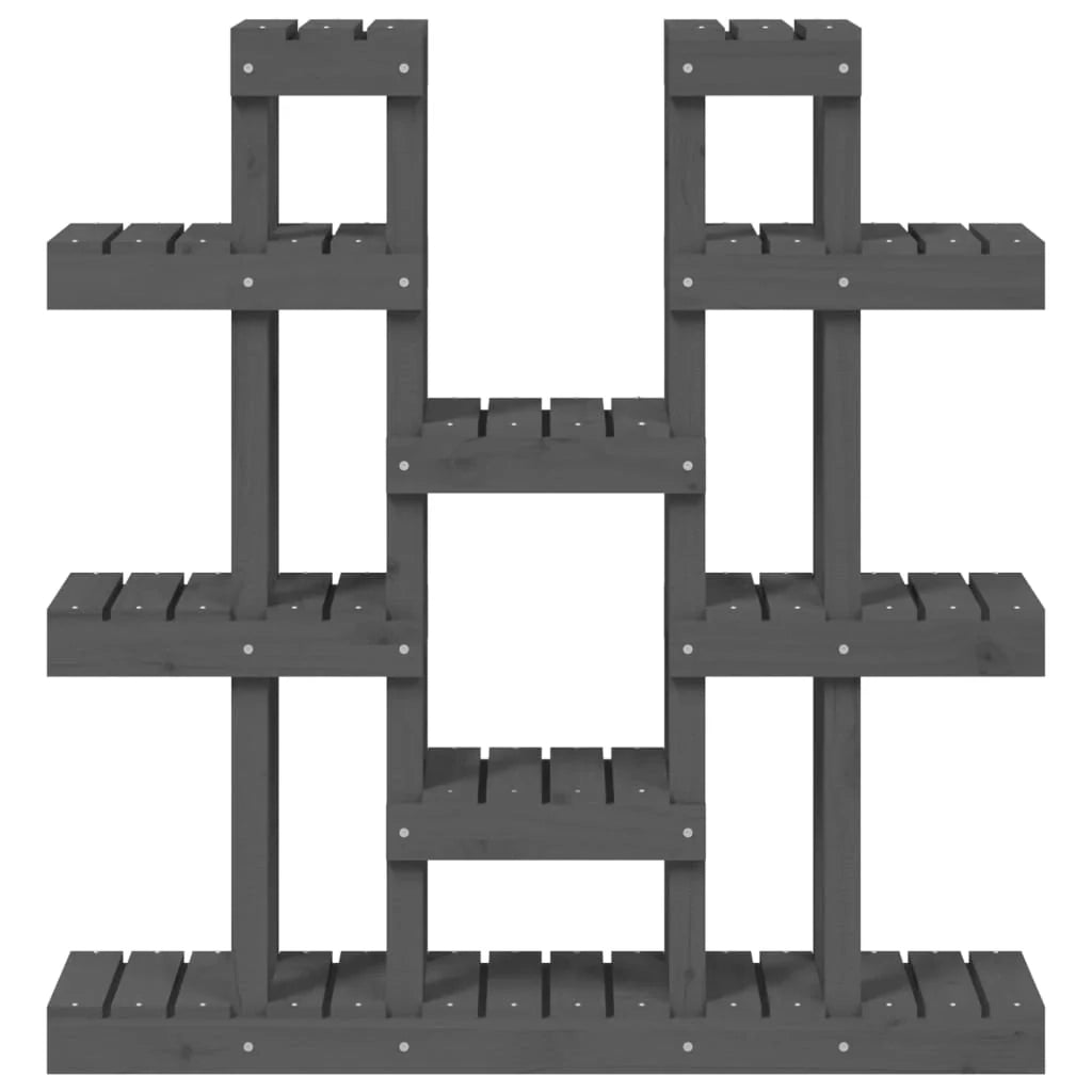 Portavasi mobiletto portafiori 104,5 x 25 x 109,5 cm legno massello di pino grigio 02_0045234