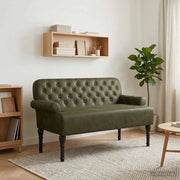 Loveseat con bottoni imbottiti Verde militare 120 x 65 x 78 cm 42041842