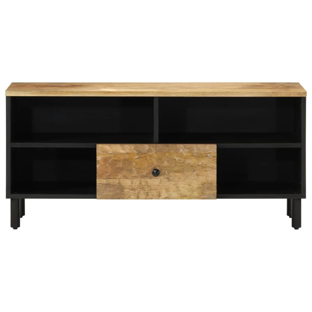 Mobile TV multimediale mensola TV credenza TV per sala da pranzo soggiorno camera da letto 100 x 33 x 46 cm legno massello di mango marrone 02_0025459