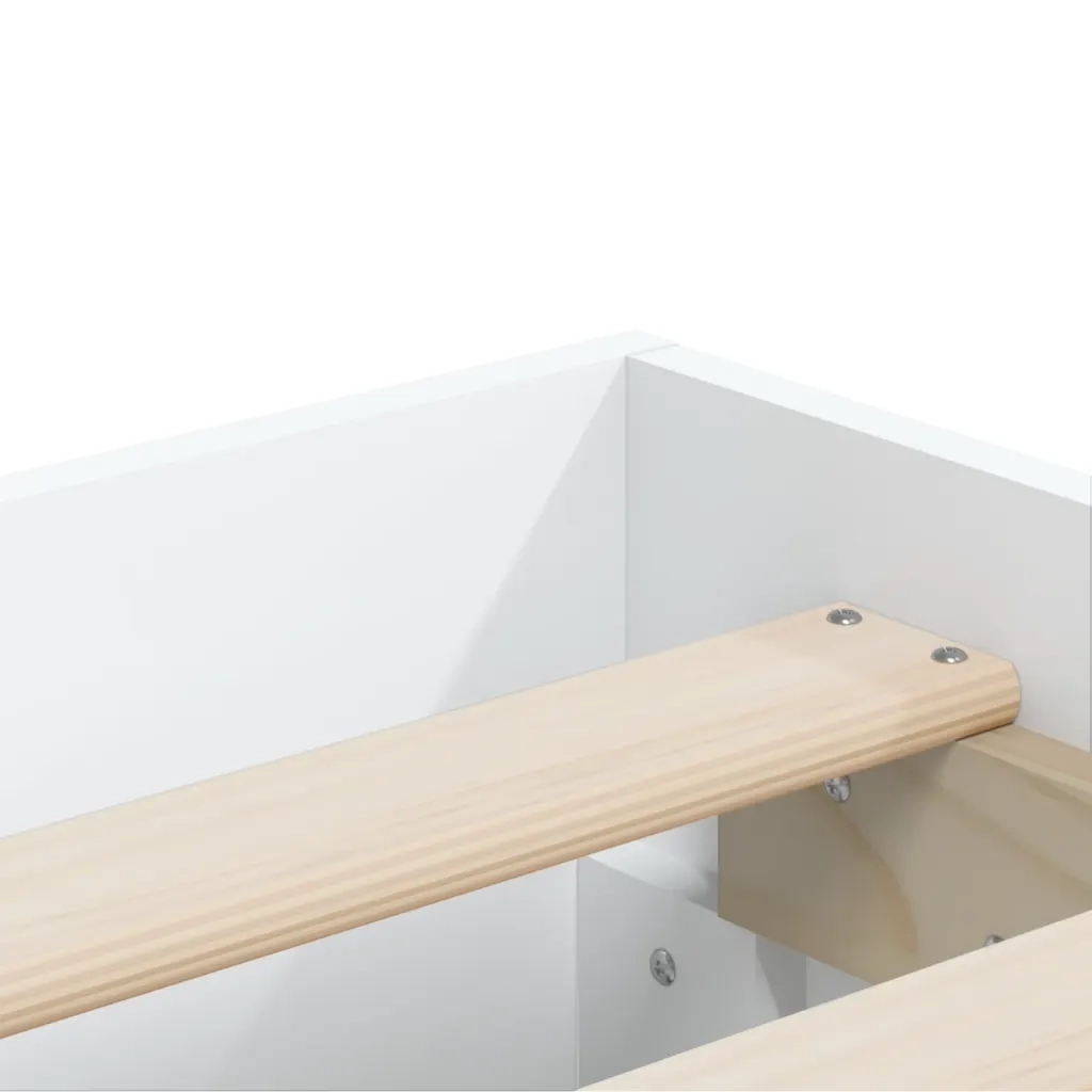 Giroletto con Cassetti-Struttura Letto con contenitore Bianco 150x200 cm in Legno Multistrato 511432