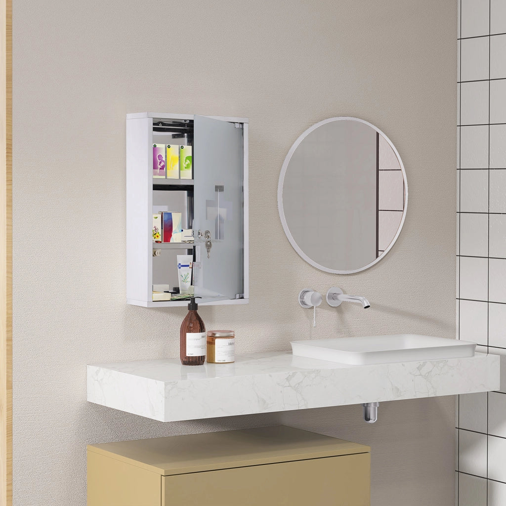 ARMADIETTO MEDICINALI con serratura 30x12x60 cm Acciaio argento