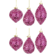 Pendagli di Natale in Vetro Fucsia con Diamanti Symphony