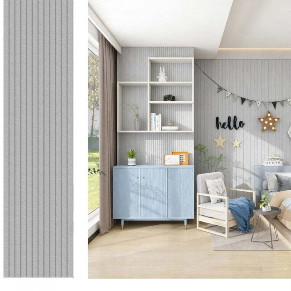 Trade Shop - Pannello Decorativo 3d Grigio 600x2400 Mm Rivestimento Parete Doghe Moderne -