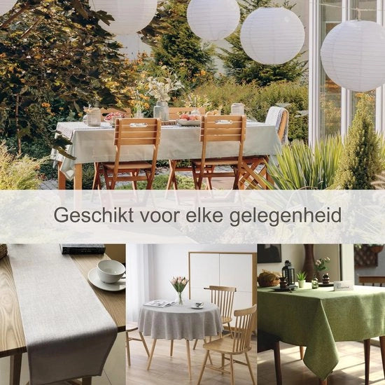 Telaio per tavolo in stile lino impermeabile | Protezione contro le macchie lavabile | Copertura per tavolo da giardino esterno | Grigio 130x130 cm