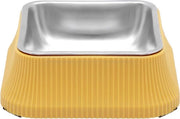 Bassa Ciotola per Animali da 550ml/18,5oz in Acciaio Inox Giallo - Antiscivolo e Antiperdita.
