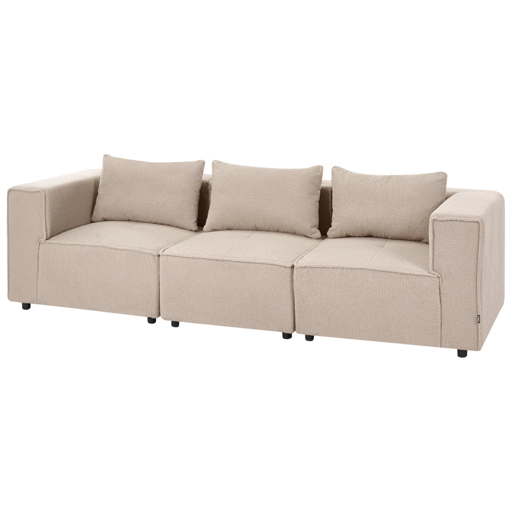 Divano modulare Boucle a 3 posti elementi angolari componibili beige Stile moderno e minimalista