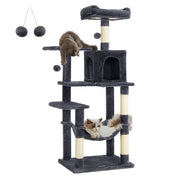 Albero per gatti con amaca e torre da gioco 143 cm grigio antracite 12_0003846