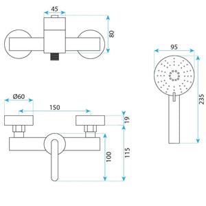 Rubinetto Doccia Rea Ontario Brush Nickel
