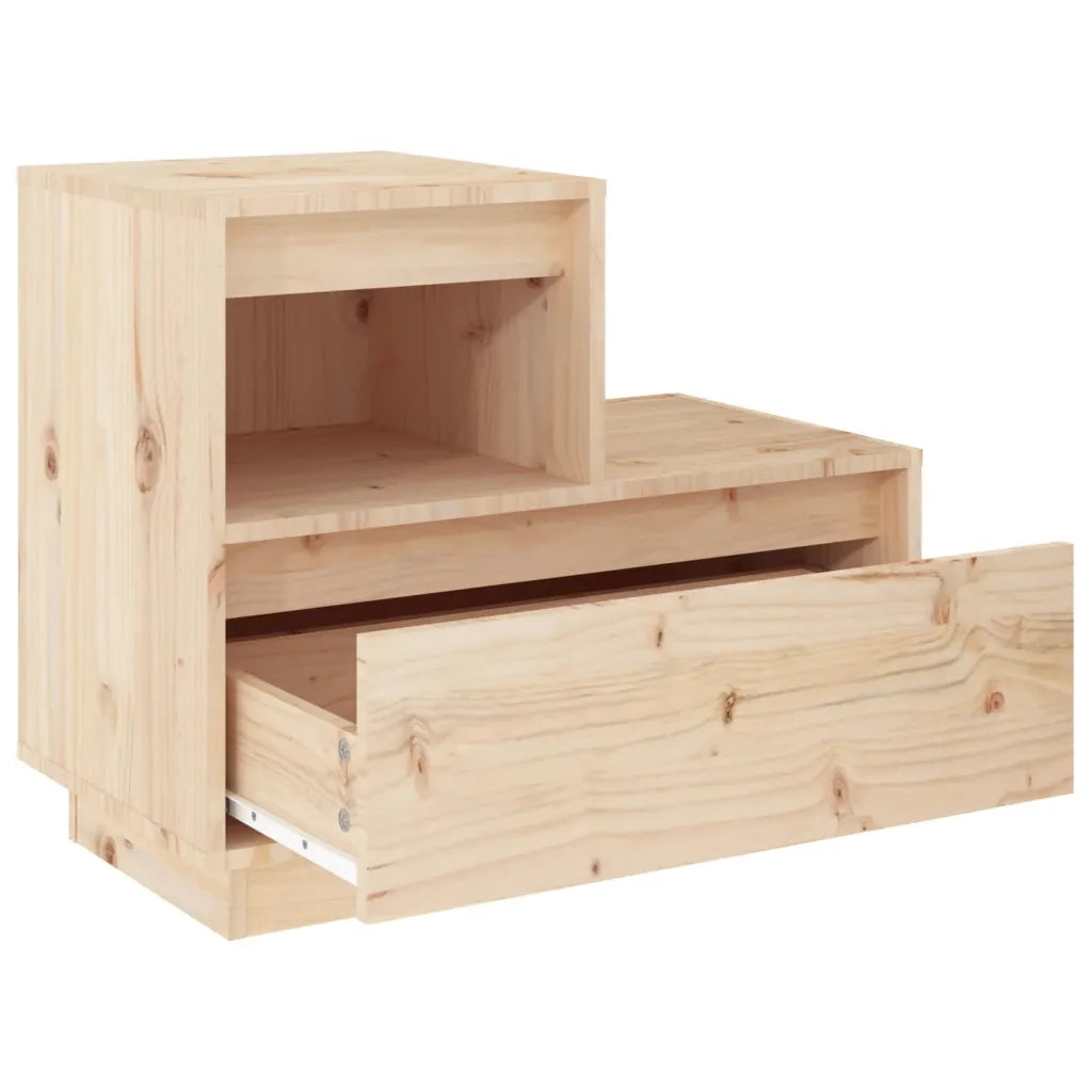 Comodini 2 pz-Set di 2 Tavolino da notte 60x34x51 cm in Legno Massello di Pino
