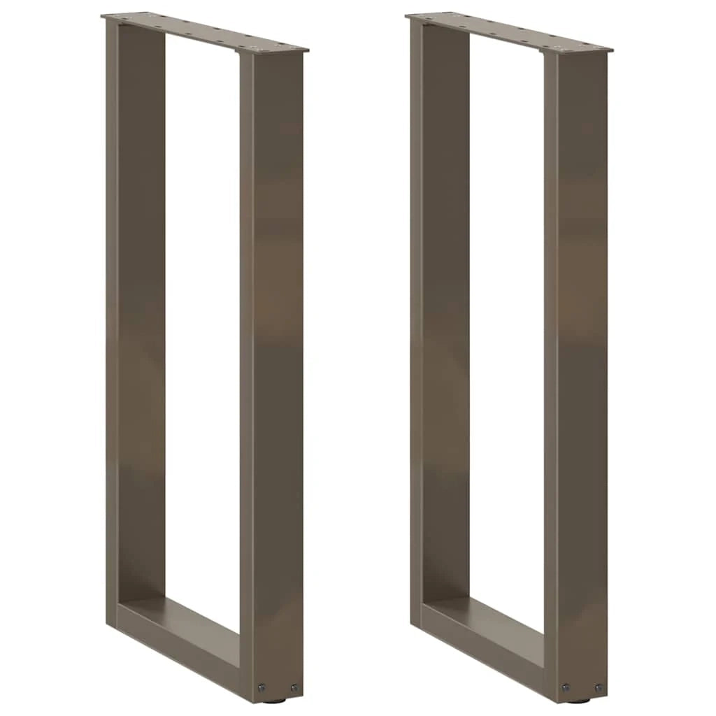 Set di 2 gambe per tavolo da bar a forma di U modello in acciaio resistente 50 x 90 cm design moderno in acciaio naturale 02_0057463