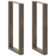 Set di 2 gambe per tavolo da bar a forma di U modello in acciaio resistente 50 x 90 cm design moderno in acciaio naturale 02_0057463