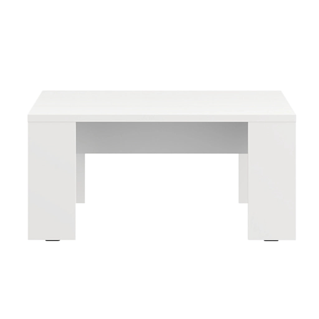 Riposto, Tavolino da Salotto Forma Rettangolare, 90x50x43h cm Bianco Opaco