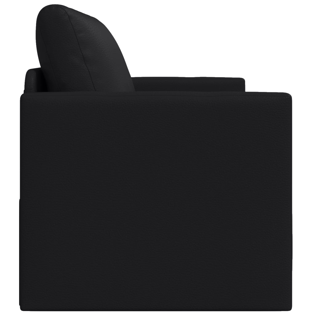 Divano a Terra Letto 2-in-1 Nero 124x71x78 cm Pelle Sintetica