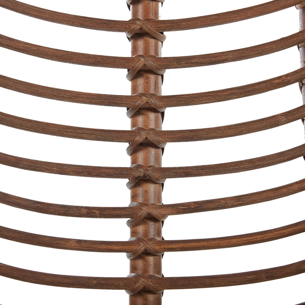 Poltrona in rattan Vimini marrone Gambe in metallo Nero Soggiorno Sala da pranzo
