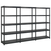 Scaffale portaoggetti a 5 ripiani 274,5 x 45,7 x 185 cm Plastica nera 02_0045693