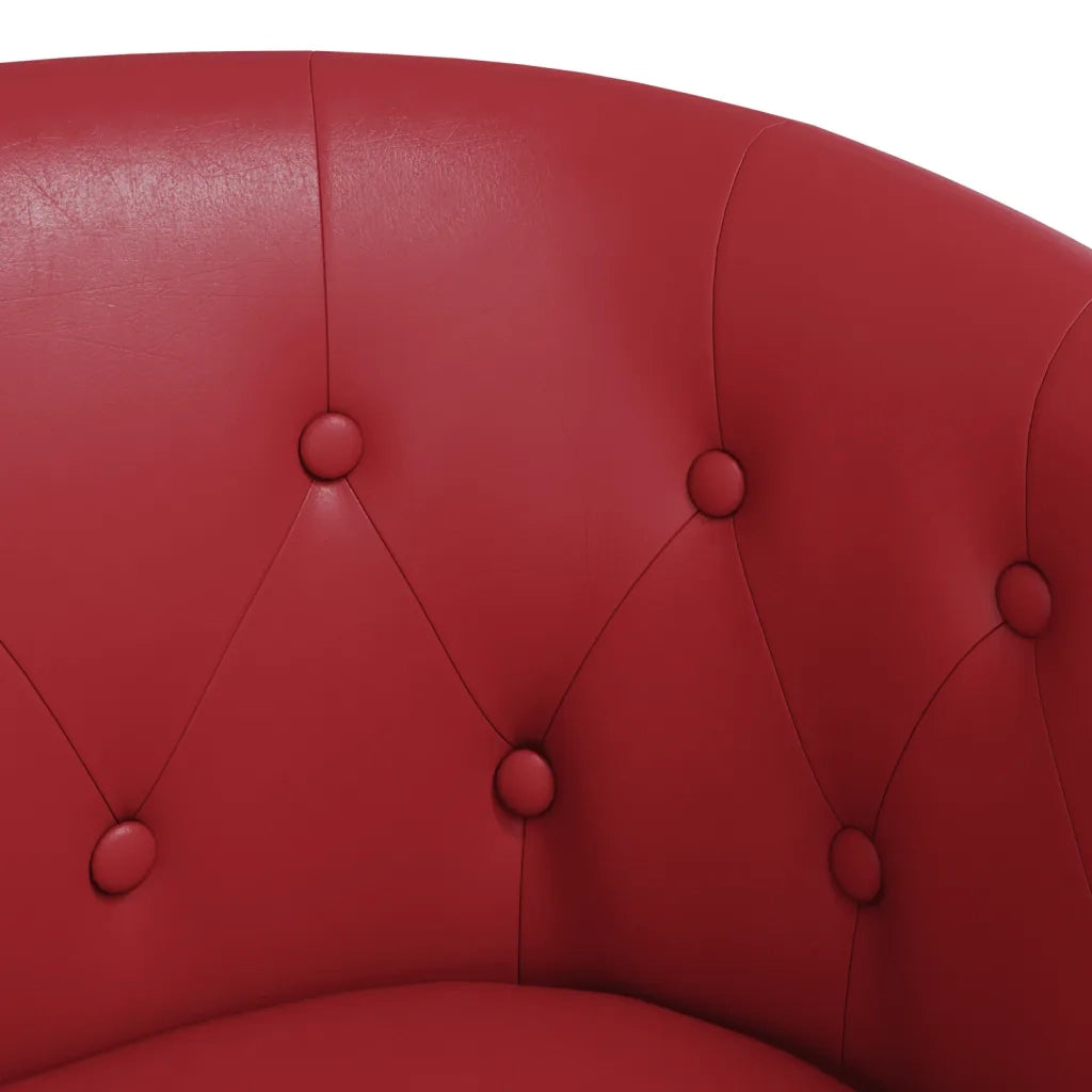 Poltrona a Pozzetto-Poltroncina Rosso Vino in Similpelle 342735