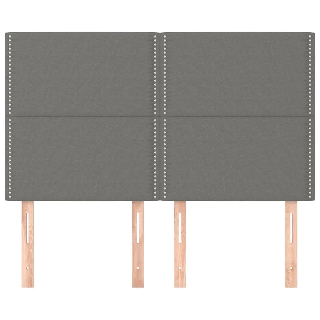 Testiera-Testata Decorativa Grigio Scuro 144x5x118/128 cm Tessuto 564102