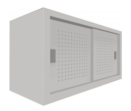 Armadio basso archiviazione con ante forate scorrevoli cm. 180x37,5x90H