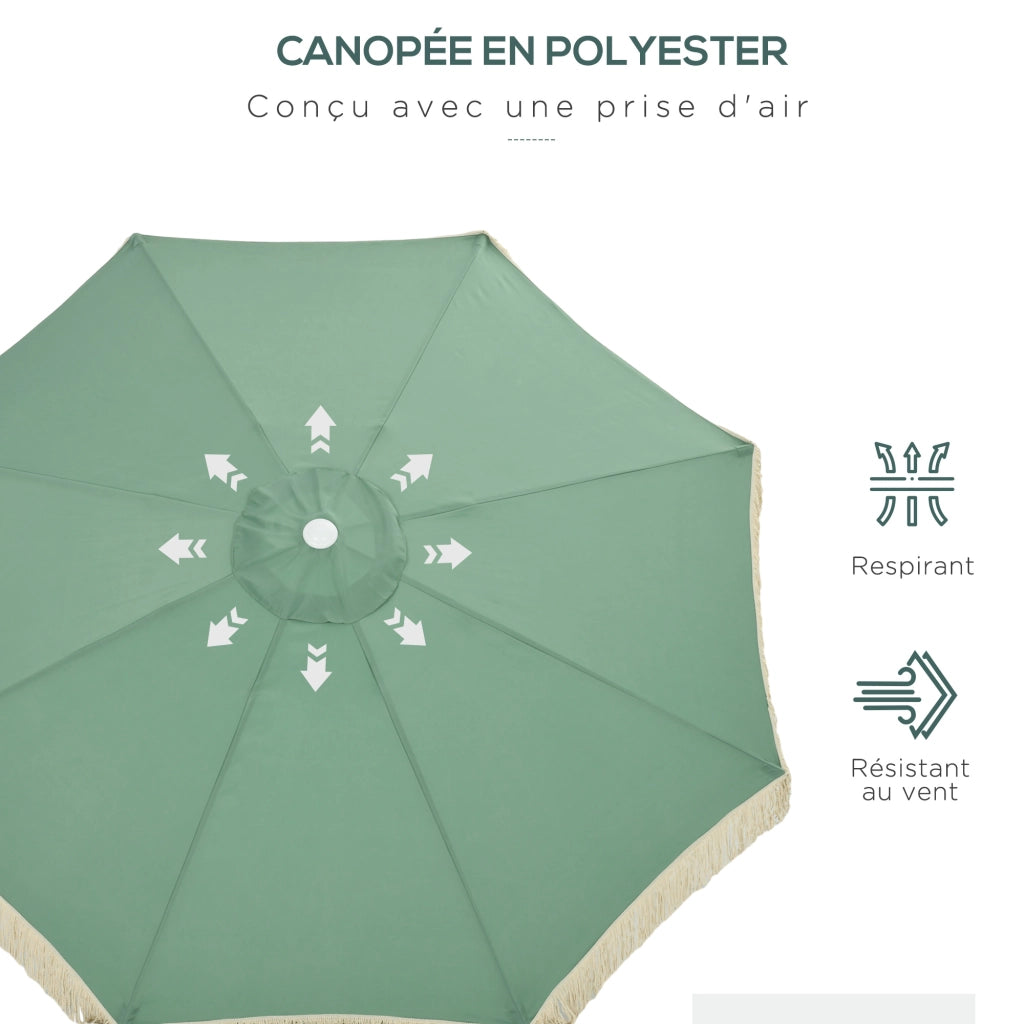 Ombrellone da giardino inclinabile ¨C zephmum ¨C verde ? 265x245 cm