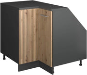 Mobile sottotetto Mobile angolare Rion, Rovere artigianale, 75.6 x 81.6 cm con 1 porta, carcassa dell’armadio profondità 60 cm, adatto per il salvaspazio sotto tetti spioventi