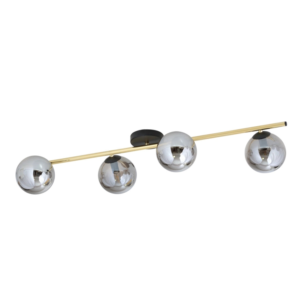 Plafoniera Emibig Splendi 4xE14 oro/grafite metallo 100cm