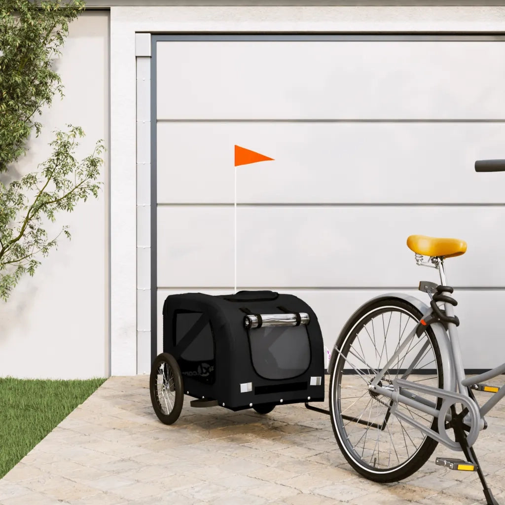 Rimorchio da Bici per Animali Nero Oxford e Ferro CFW6774300