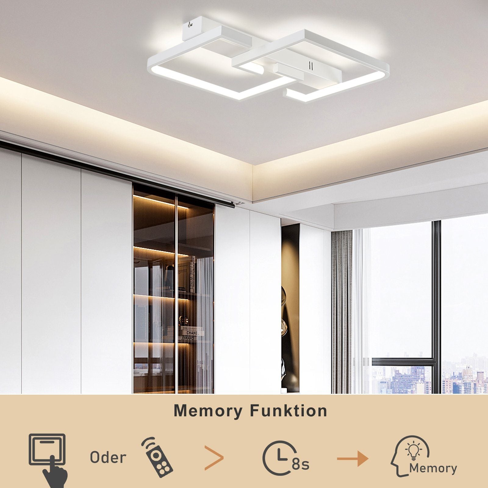 ZMH Lampada da soffitto a LED dimmerabile con telecomando - Illuminazione interna di design da 46 W