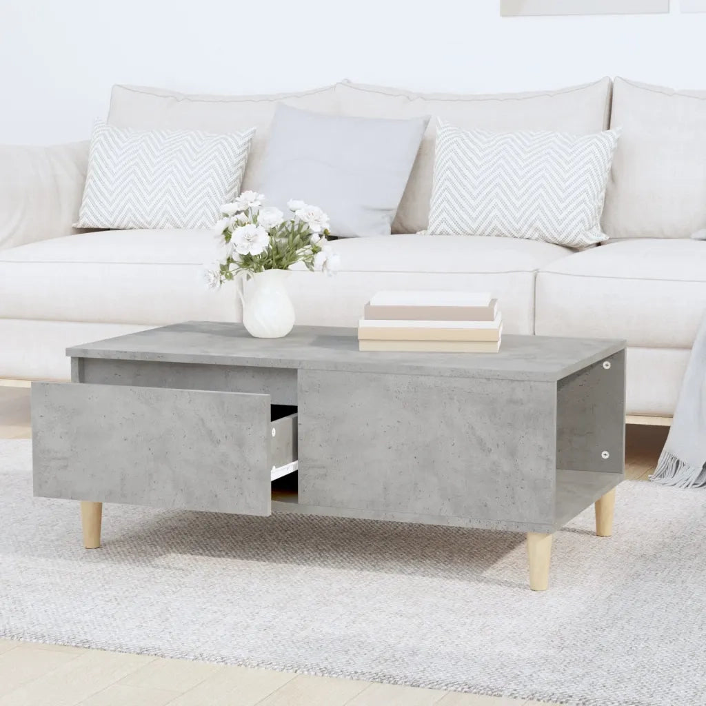 Tavolino salotto | Tavolino da caff¨¨ | Tavolino da Soggiorno Grigio Cemento 90x50x36,5 cm Legno Multistrato