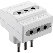 ADATTATORE TRIPLO 10A 2P+T - presa 10A 2P+T - Colore Nero - ELECTRALINE