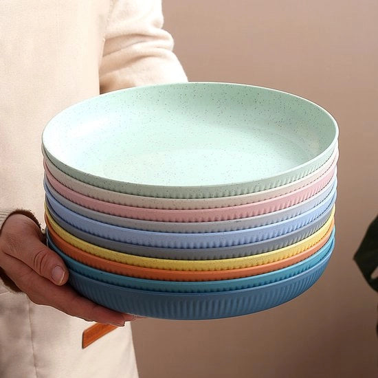 10 piatti in plastica riciclabili per il campeggio, resistente alle cadute, magnetron e lavastoviglie, adatti per pic nic, campeggio, giardini e esterni