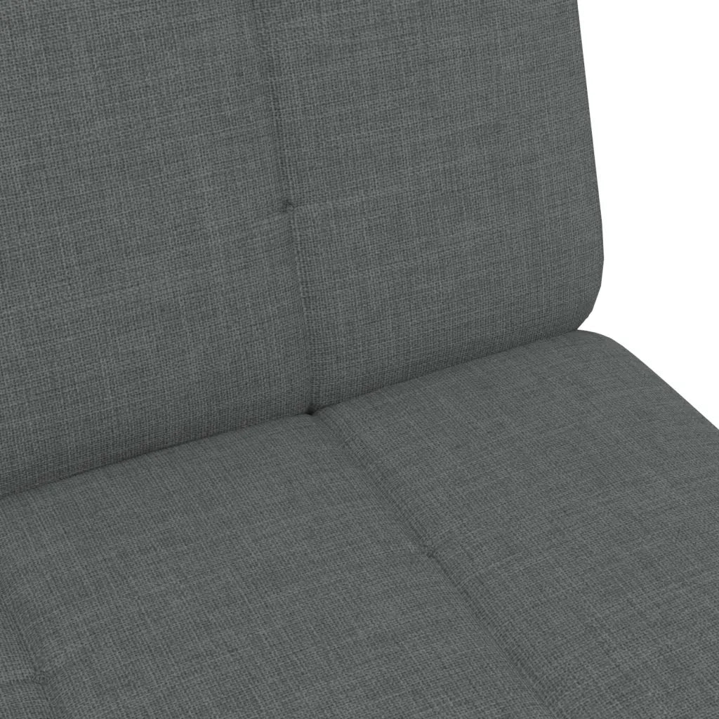 Divano Letto 2 Posti con Poggiapiedi-Sofa Letto 2 Posti-Daybed Grigio Scuro in Tessuto 778943
