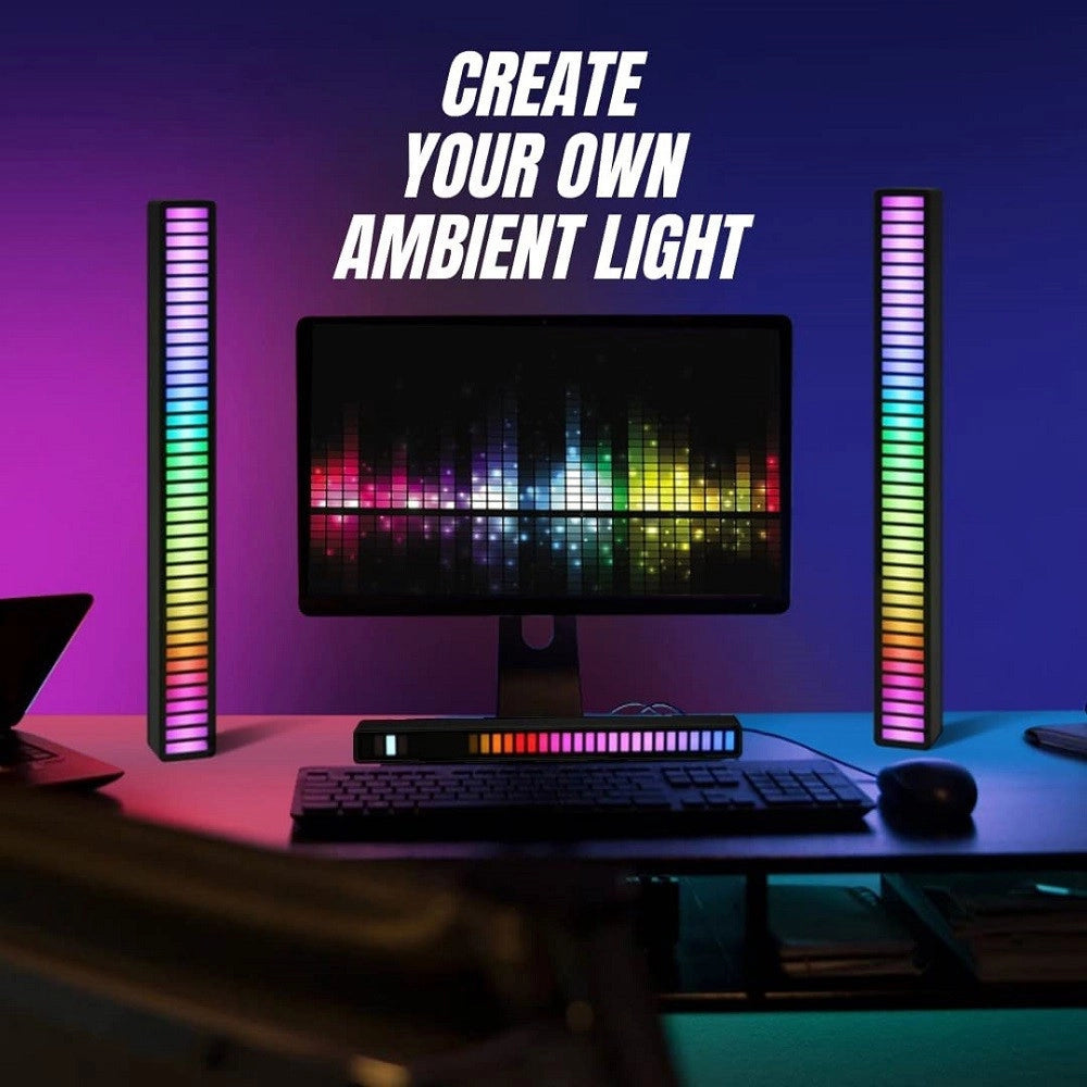 Trade Shop - Barra Luminosa Luci Led Rgb 32 Strisce Led Con 18 Colore Sala Giochi Pc Tv Auto -
