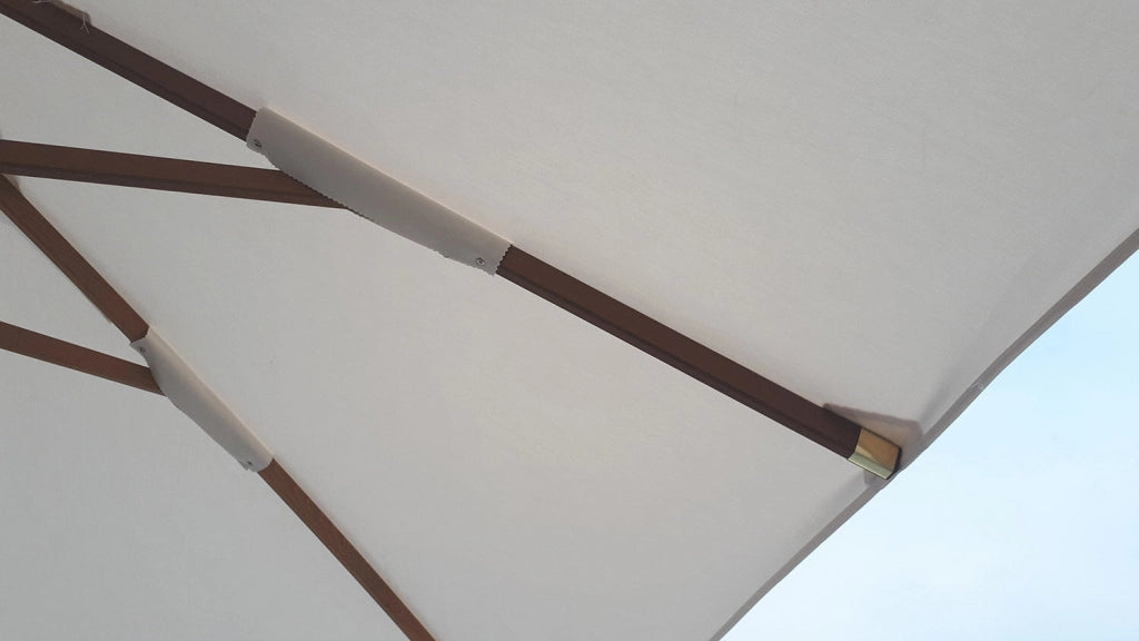 Ombrellone da Giardino 3x3 m Palo Ø60 mm in Legno Telo in Acrilico Danieli Bangkok Ecrù