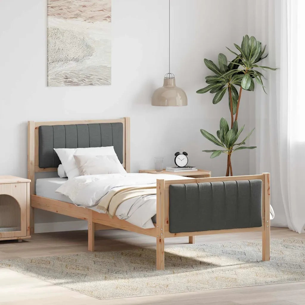Struttura del Letto marrone e grigio scuro 80 x 200 cm