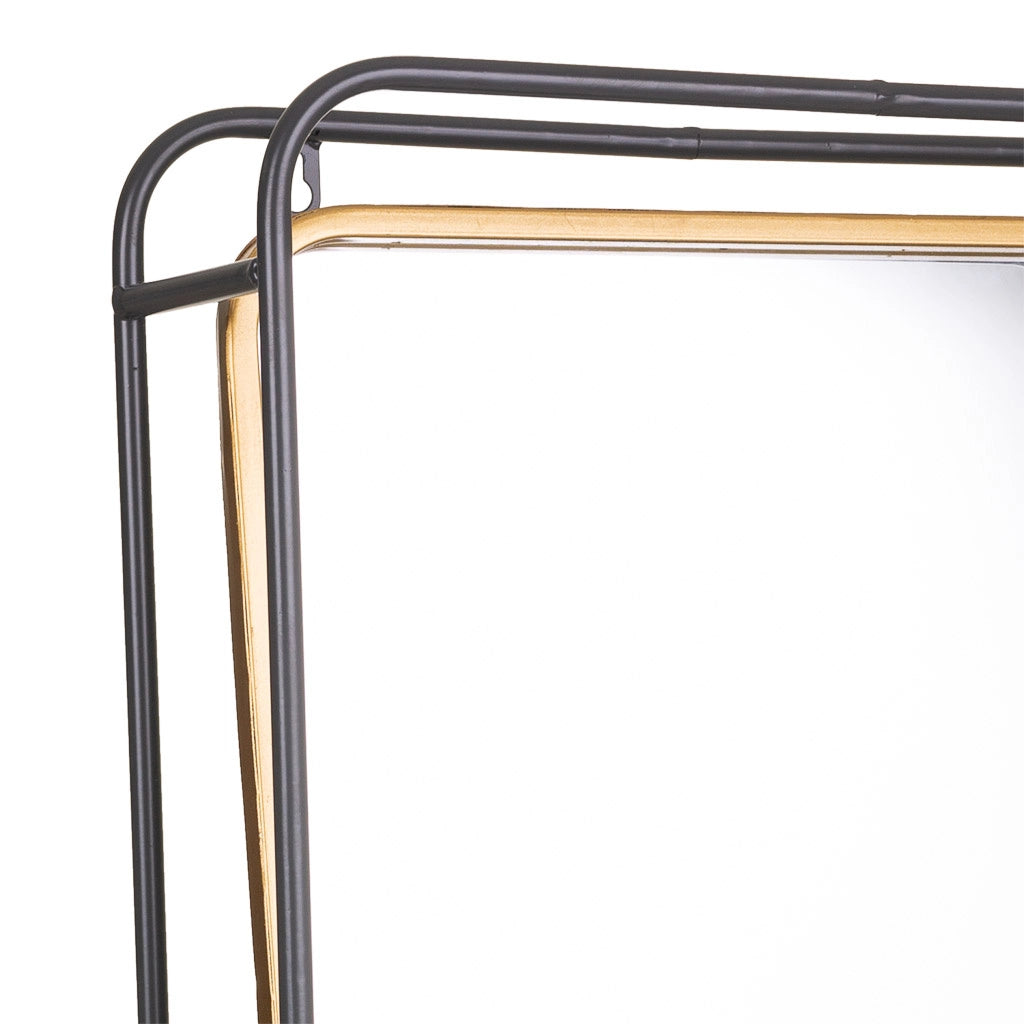 Specchio da parete in metallo nero 40x15x90h
