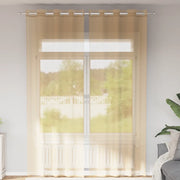 Tende in Voile con Occhielli 2 pz Sabbia 4102123