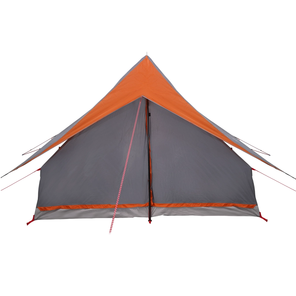 Tenda da Campeggio a Forma di A per 5 Persone Impermeabile Grigia e Arancione