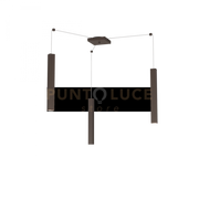 SQUARE TUBE SOSPENSIONE 3 LUCI MARRONE CAVO CM.250 CON BASE 1173-S3-MA