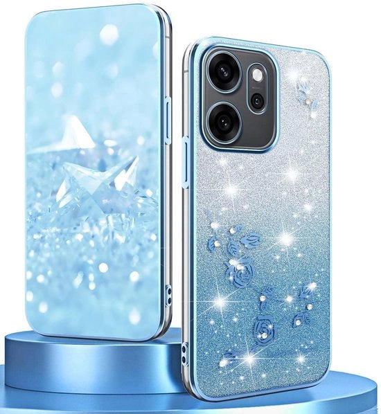 Telaietto di protezione per smartphone in silicone con ulteriore protezione shock - Cuscinetto TPU morbido - Design elegante - Finitura lucida - Disegno a motivi floreali con effetto colori variabili - Protezione per smartphone