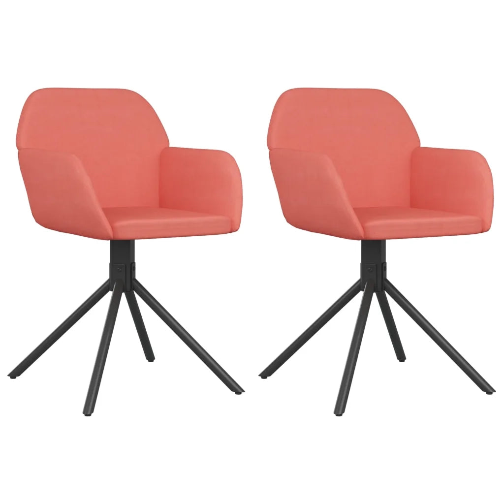 Sedie da Pranzo Girevoli 2 pz Rosa in Velluto cod mxl 28985