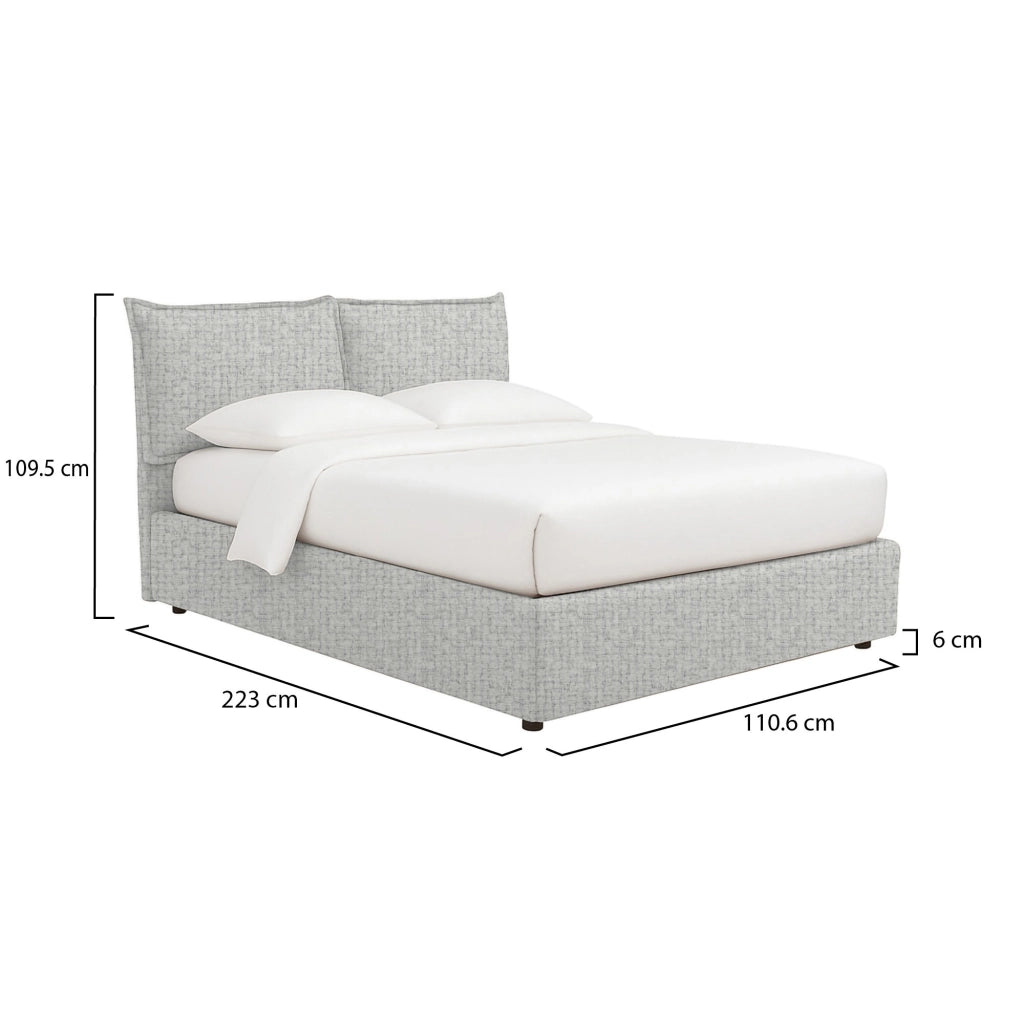 Chatteris, Letto Singolo Sfoderabile Made in Italy, Grigio Chiaro