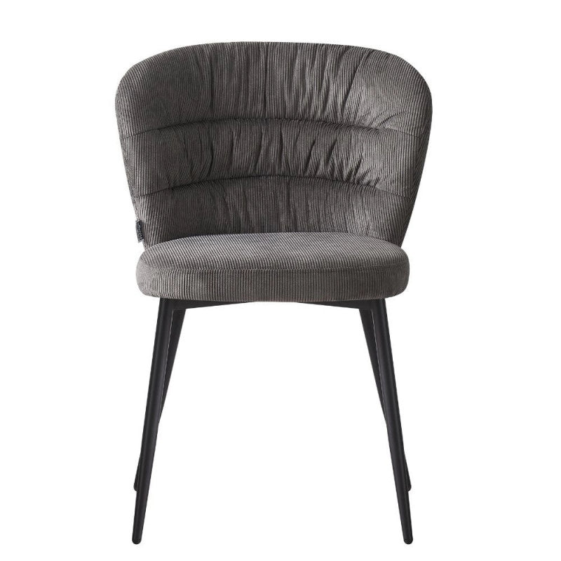 Sedia imbottita Klontar in tessuto grigio set 4 pezzi