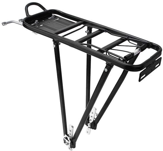 Supporto per bicicletta posteriore - Regolabile - Capacità 35 Kg - Alluminio - Adatto per ruote da 24 a 28 pollici - Deposito robusto e versatile - Porta bagagli